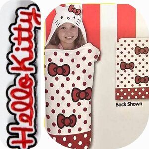 Hello Kitty Hooded Towel Wrap - Red/White